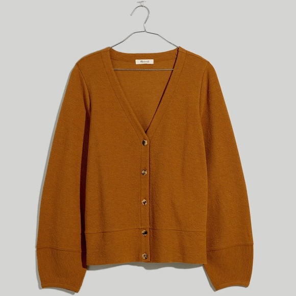 Madewell Sweaters - Madewell Pieced-Sleeve Cardigan in Acorn Tan Size XS